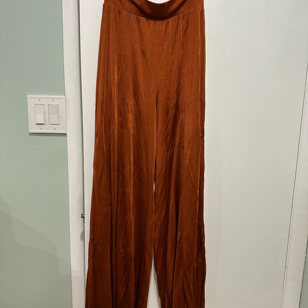 Anthropologie Maeve Terracotta Wide Leg Pants